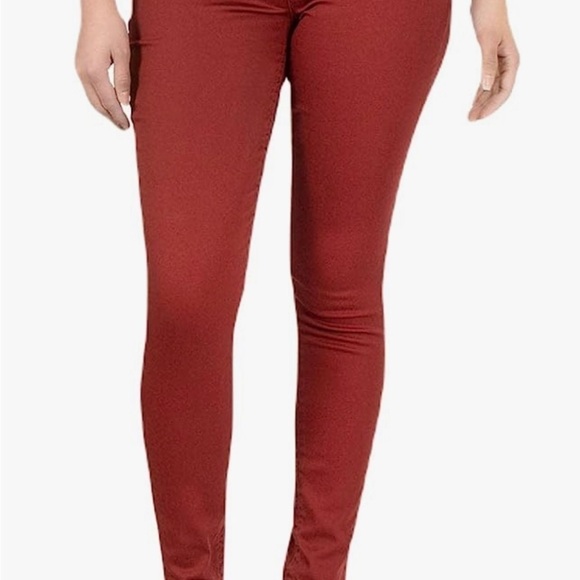 Seven 7 Tummy Less High Rise Skinny Jeans, Fired Brick Red Burnt size 14 - Picture 2 of 16